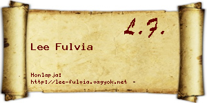 Lee Fulvia névjegykártya